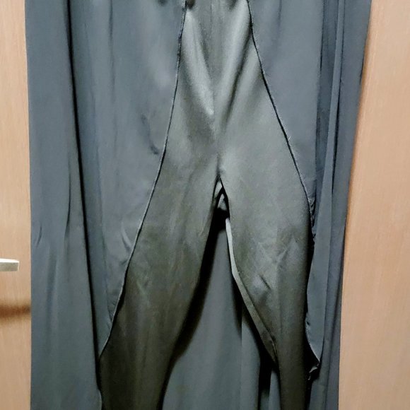 Elegant Black Sheer Overlay Pants - Picture 3 of 5